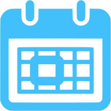 address book icon blue with a white @ in middle